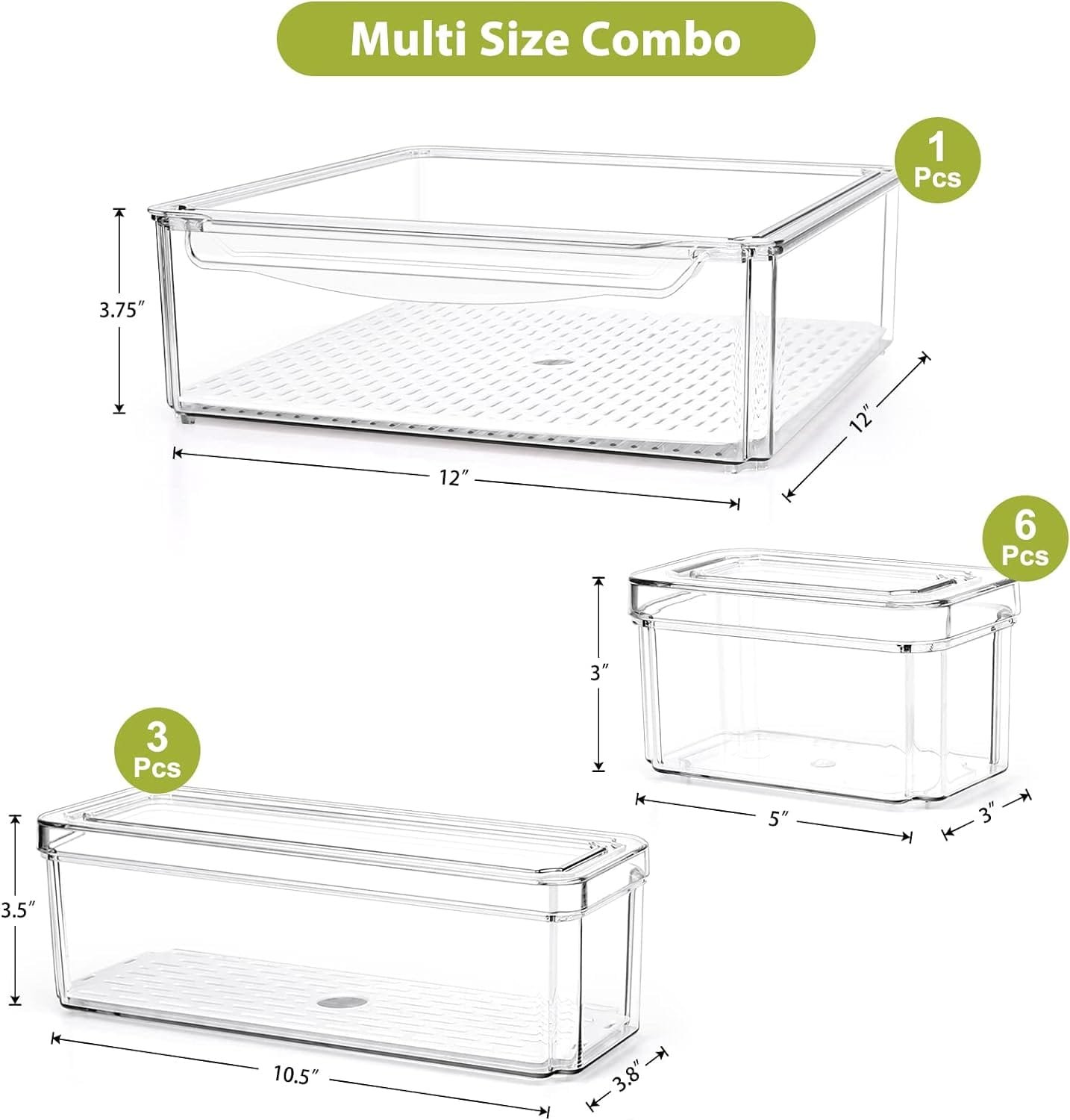 10 Pack Refrigerator Pantry Organizer Bins, Stackable Fridge Bins with Lids, Clear Plastic for Kitchen, Countertops, Cabinets, Fridge, Drinks, Fruits, Vegetable, Cereals 10 Pack Refrigerator Pantry Organizer Bins, Stackable Fridge Bins with Lids, Clear Plastic for Kitchen, Countertops, Cabinets, Fridge, Drinks, Fruits, Vegetable, Cereals