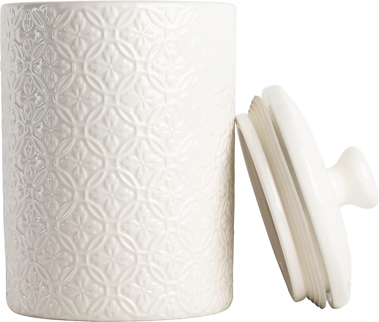 10 Strawberry Street Kitchen Canister, 3 Piece Set, Hampton White