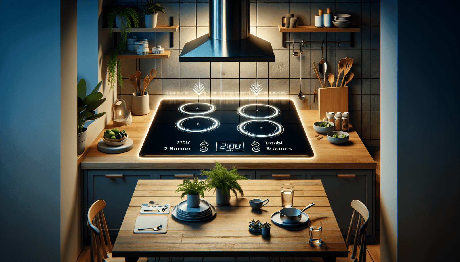 110V, Ramblewood 2 Burner Electric Cooktop, EC2-27. UL rated German EGO burner. 110V, Ramblewood 2 Burner Electric Cooktop, EC2-27. UL rated German EGO burner.