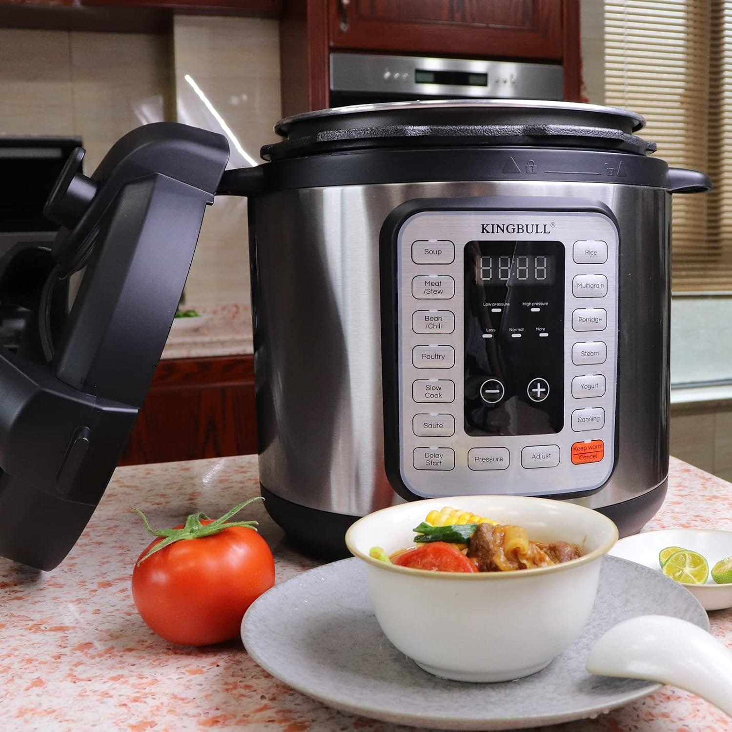 12-in-1 Electric Pressure Cooker, Instant Multi-Use Non-Stick Pot, Slow Cooker, Rice Cooker, Steamer, Sauté, Yogurt Maker, Warmer Delay Start,LED Screen Manual(6QT)