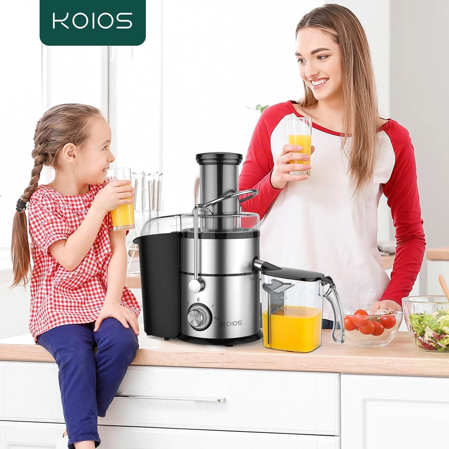 1300W KOIOS Centrifugal Juicer Machines, Juice Extractor with Extra Large 3inch Feed Chute, Full Copper Motor, Titanium-Plated Filter, High Juice Yield, 3 Speeds Mode,Easy to Clean with Brush,BPA-Free 1300W KOIOS Centrifugal Juicer Machines, Juice Extractor with Extra Large 3inch Feed Chute, Full Copper Motor, Titanium-Plated Filter, High Juice Yield, 3 Speeds Mode,Easy to Clean with Brush,BPA-Free