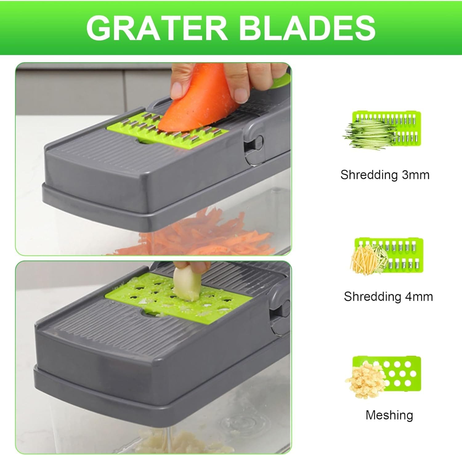 16 in 1 Mandoline Vegetable Food Chopper, Slicers and Vegetable Cutters, Multi Function Kitchen Veg Cutter for Onion Garlic Potato Salad, Veggie Chopper with Container and Draining Basket 16 in 1 Mandoline Vegetable Food Chopper, Slicers and Vegetable Cutters, Multi Function Kitchen Veg Cutter for Onion Garlic Potato Salad, Veggie Chopper with Container and Draining Basket