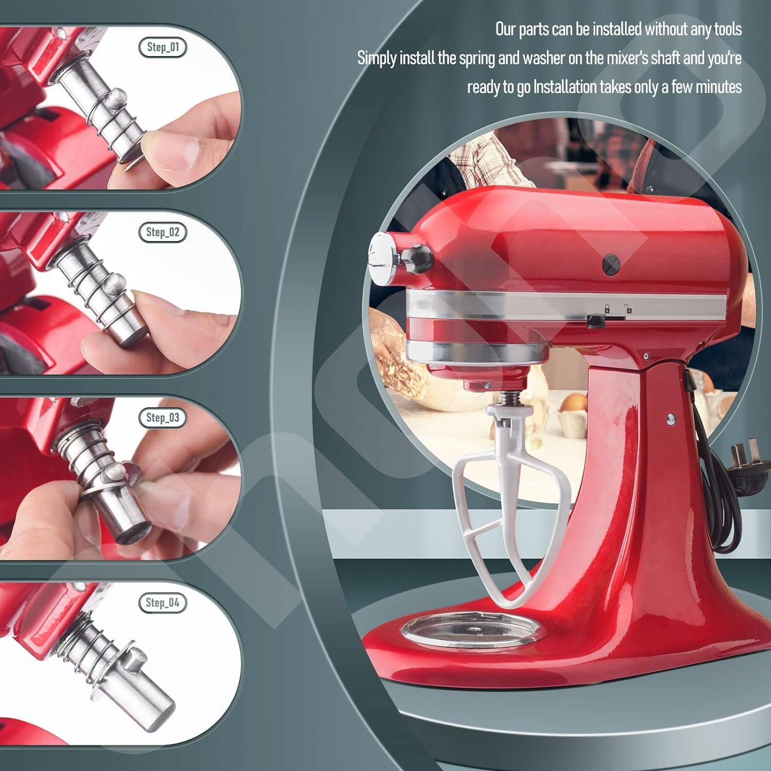 2 Pack 304 Stainless Steel Spring and Washer for Kitchenaid Mixers 3.5 Quarts to 7 Quarts 2 Pack 304 Stainless Steel Spring and Washer for Kitchenaid Mixers 3.5 Quarts to 7 Quarts