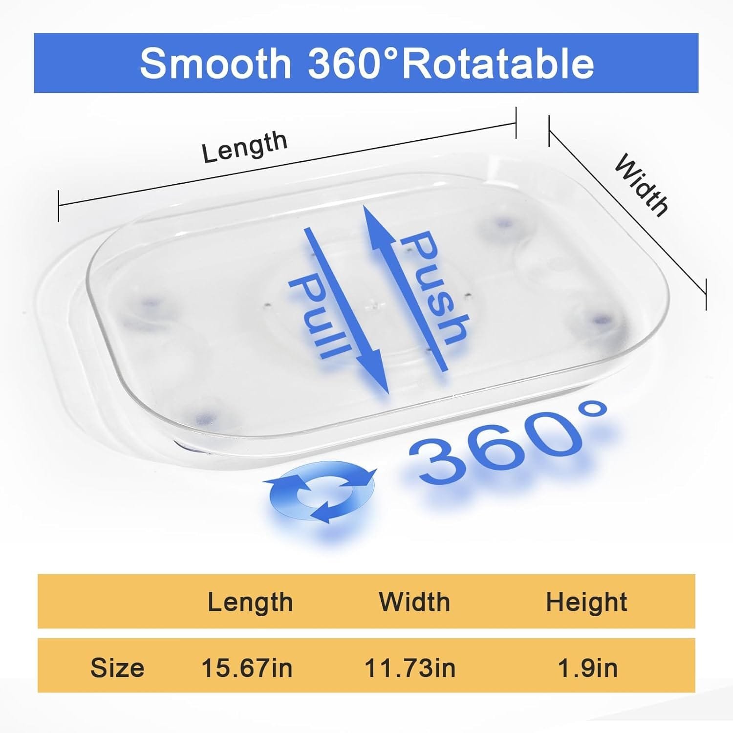 2 Pack Lazy Susan for Refrigerator, Fridge Organizers and Storage 15.7, Lazy Susan for Fridge Cabinet Kitchen Countertop Pantry Table, Rectangle Turntable Organizer Slide and 360° Rotate 2 Pack Lazy Susan for Refrigerator, Fridge Organizers and Storage 15.7, Lazy Susan for Fridge Cabinet Kitchen Countertop Pantry Table, Rectangle Turntable Organizer Slide and 360° Rotate