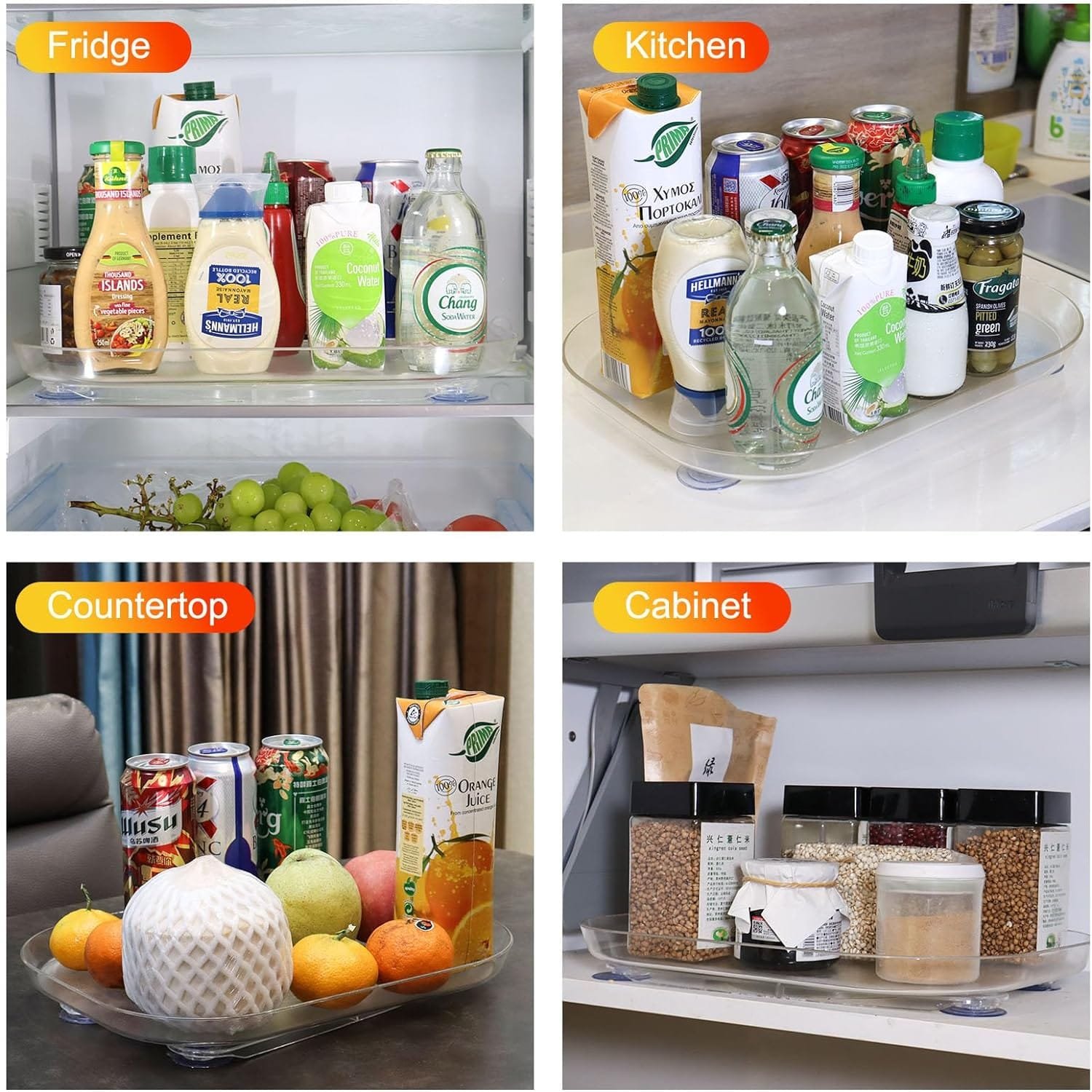 2 Pack Lazy Susan for Refrigerator, Fridge Organizers and Storage 15.7, Lazy Susan for Fridge Cabinet Kitchen Countertop Pantry Table, Rectangle Turntable Organizer Slide and 360° Rotate 2 Pack Lazy Susan for Refrigerator, Fridge Organizers and Storage 15.7, Lazy Susan for Fridge Cabinet Kitchen Countertop Pantry Table, Rectangle Turntable Organizer Slide and 360° Rotate