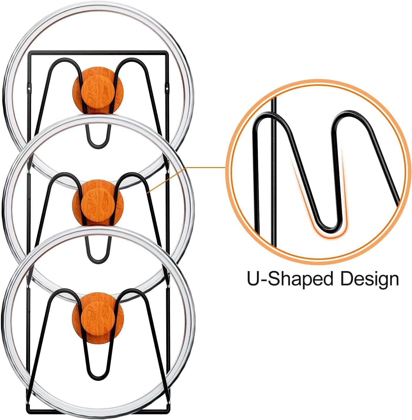 2 Pack Pot Lid Organizer Rack, 6-Tier Pot Lids Holder for Cabinet Door/Wall, No Drilling Adhesive Wall/Door Mounted Rustproof Pot and Pan Cover for Kitchen Storage, Classic Black 2 Pack Pot Lid Organizer Rack, 6-Tier Pot Lids Holder for Cabinet Door/Wall, No Drilling Adhesive Wall/Door Mounted Rustproof Pot and Pan Cover for Kitchen Storage, Classic Black