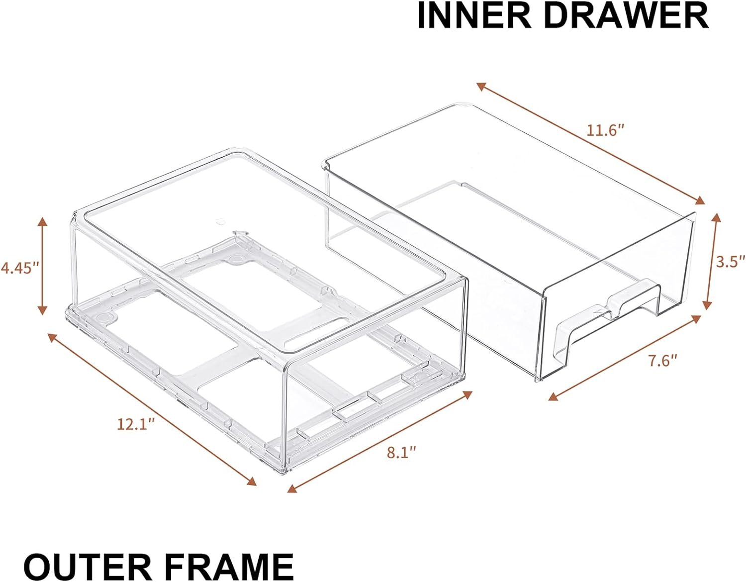 2 Pack Refrigerator Organizer Bins-Refrigerator Pull Out Drawer-Stackable Storage Drawer For Refrigerator Organizing, Plastic Fridge Organizer Bins,Perfect for Organization and Storage 2 Pack Refrigerator Organizer Bins-Refrigerator Pull Out Drawer-Stackable Storage Drawer For Refrigerator Organizing, Plastic Fridge Organizer Bins,Perfect for Organization and Storage