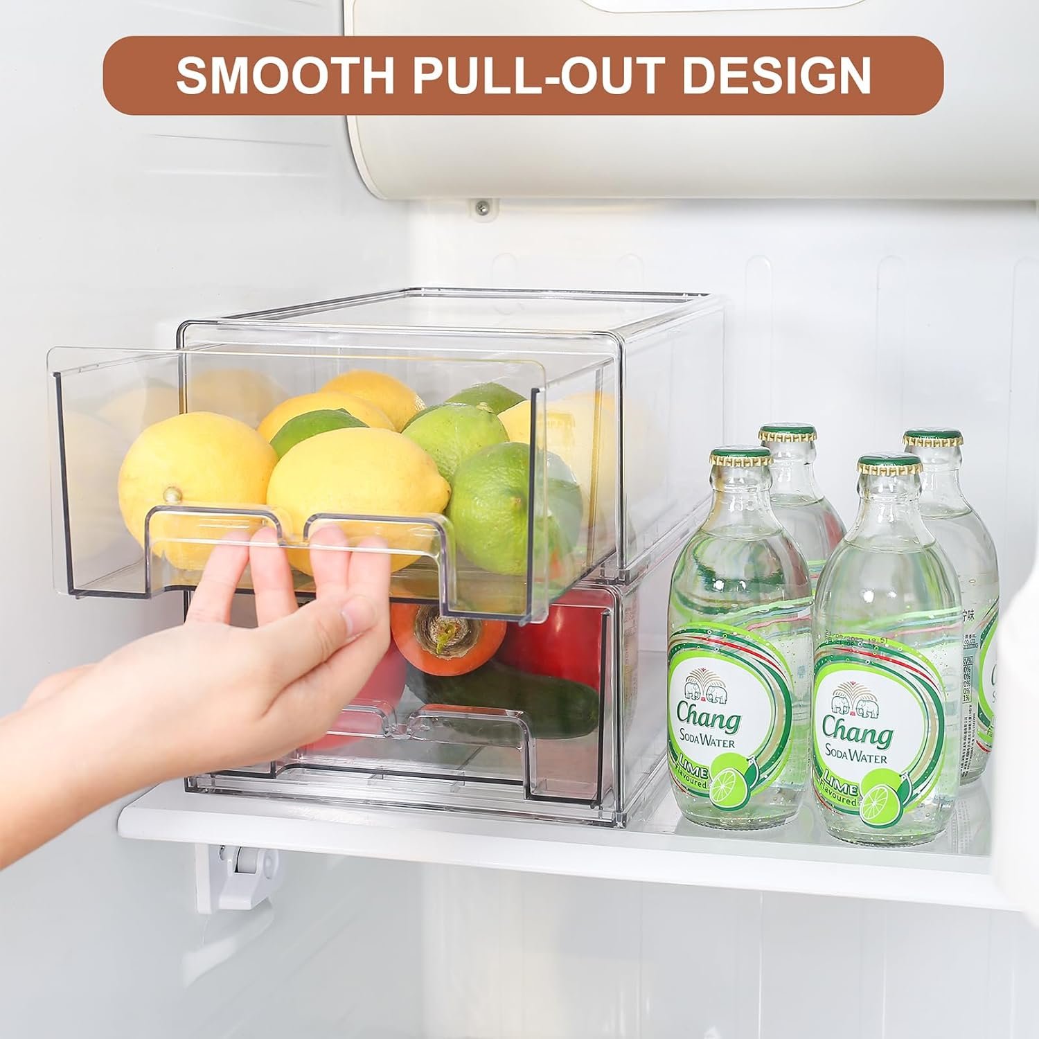 2 Pack Refrigerator Organizer Bins-Refrigerator Pull Out Drawer-Stackable Storage Drawer For Refrigerator Organizing, Plastic Fridge Organizer Bins,Perfect for Organization and Storage 2 Pack Refrigerator Organizer Bins-Refrigerator Pull Out Drawer-Stackable Storage Drawer For Refrigerator Organizing, Plastic Fridge Organizer Bins,Perfect for Organization and Storage