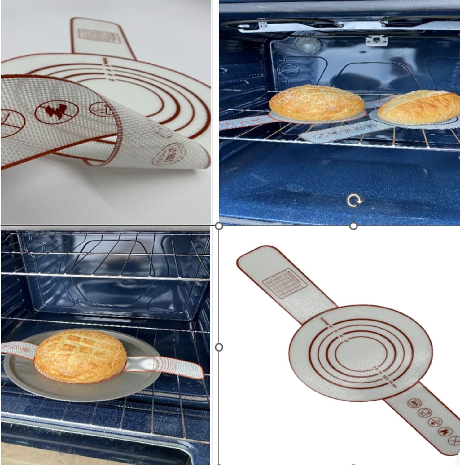 2 Psc red, black Silicone Bread Sling,non-stick  Easy Clean, Baking Supplies, Silicone Baking Sheet,silicone Baking Mat,pastry Mat,silicone Baking Mats Cookie Sheet,silicone Mats For Kitchen Counter.