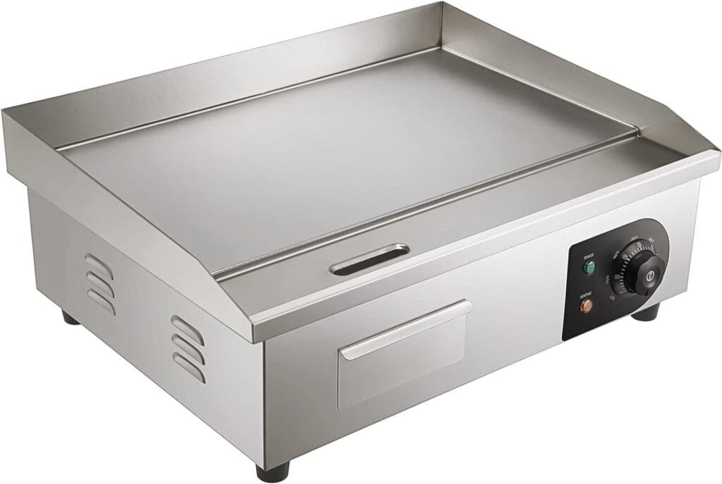 22 1600W Electric Countertop Griddle with Adjustable Temp Control - VEVOR