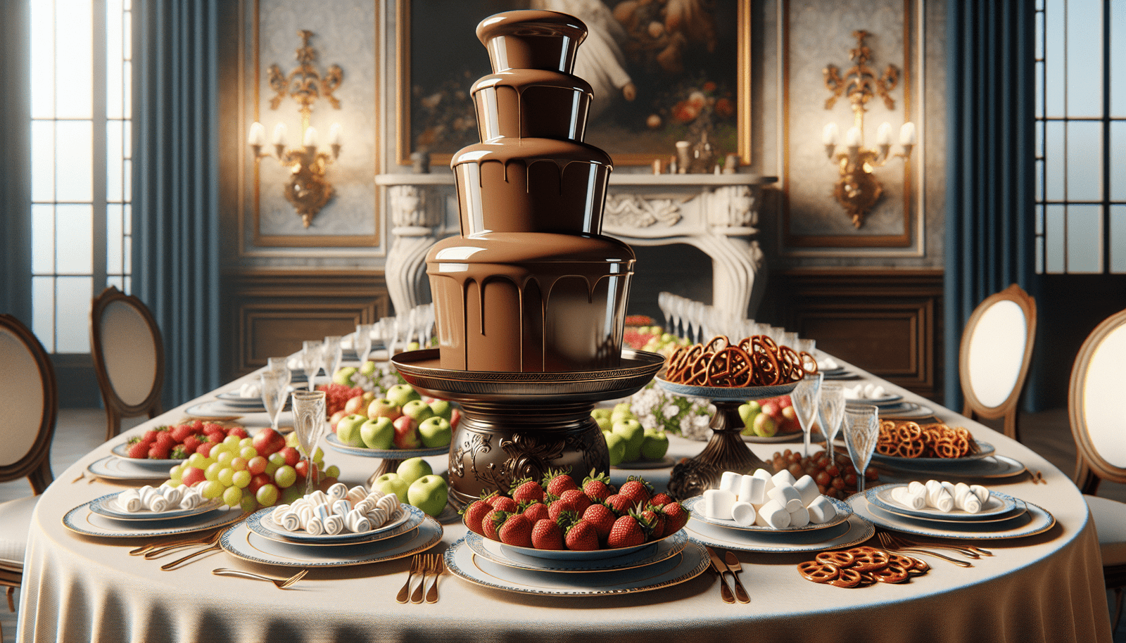 22 Entertainer Home Stainless Steel Chocolate Fountain with Chocolate (3.5 Lbs.)