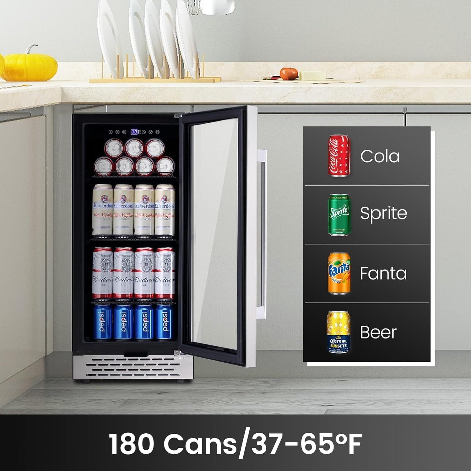28 Bottle Wine Cooler Refrigerator, 15 Seamless Stainless Steel Built-in Freestanding Wine Fridge Double-Layer Tempered Glass Door with Lock, Under Counter Wine Cellar