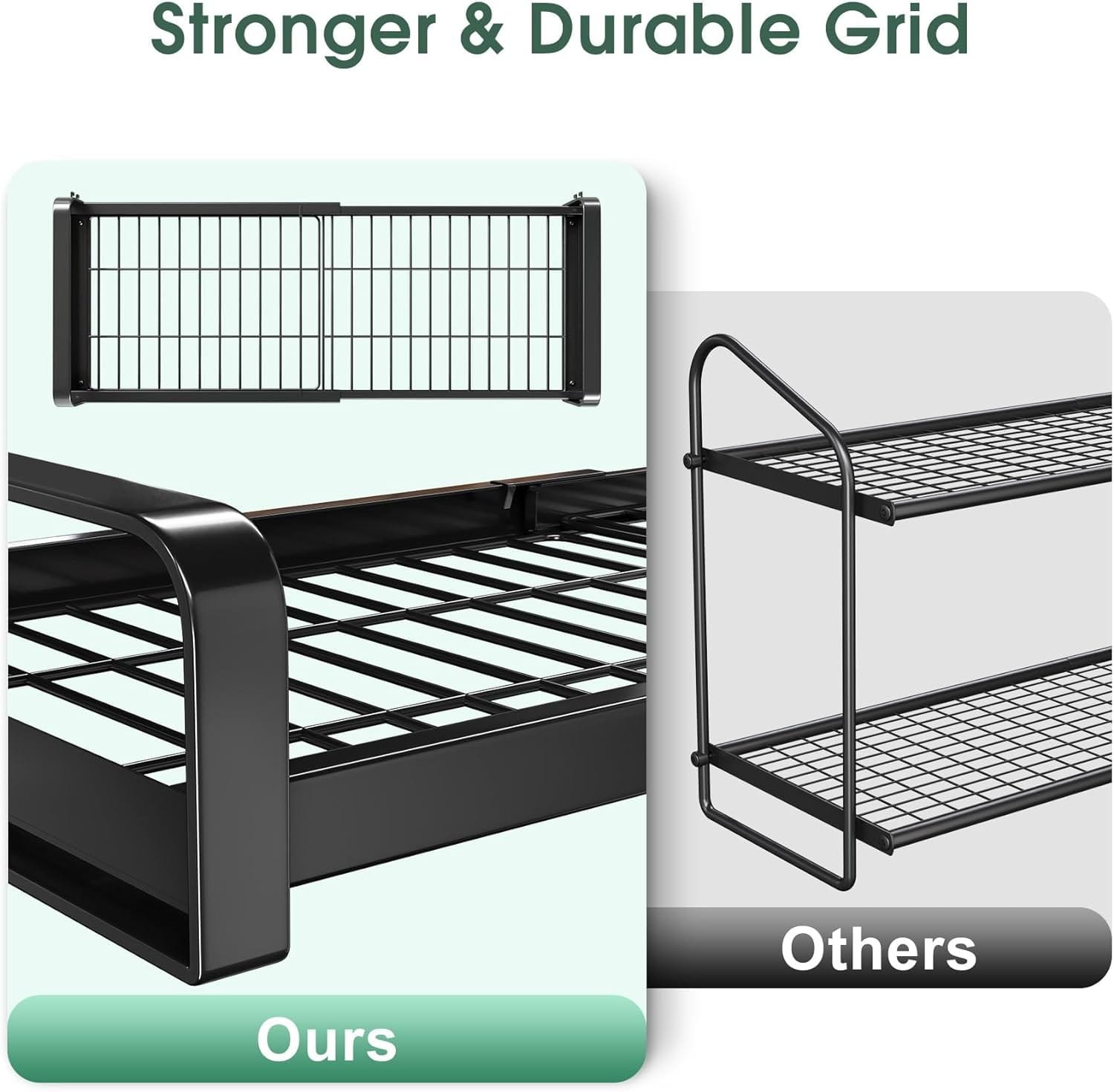 30 Expandable Hanging Pot Rack, 2 Tier Adjustable Pot and Pan Rack for Kitchen Organizers and Storage, Heavy Duty Pot and Pan Organizer, Wall Mounted Pot Lid Organizer for Pots and Pans with 10 Hooks