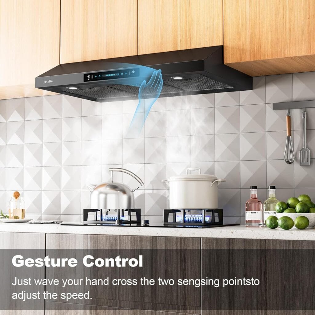30 Inch Under Cabinet Range Hood with 900-CFM, 4 Speed Gesture SensingTouch Control Panel, Stainless Steel Kitchen Vent 30 Inch Under Cabinet Range Hood with 900-CFM, 4 Speed Gesture SensingTouch Control Panel, Stainless Steel Kitchen Vent