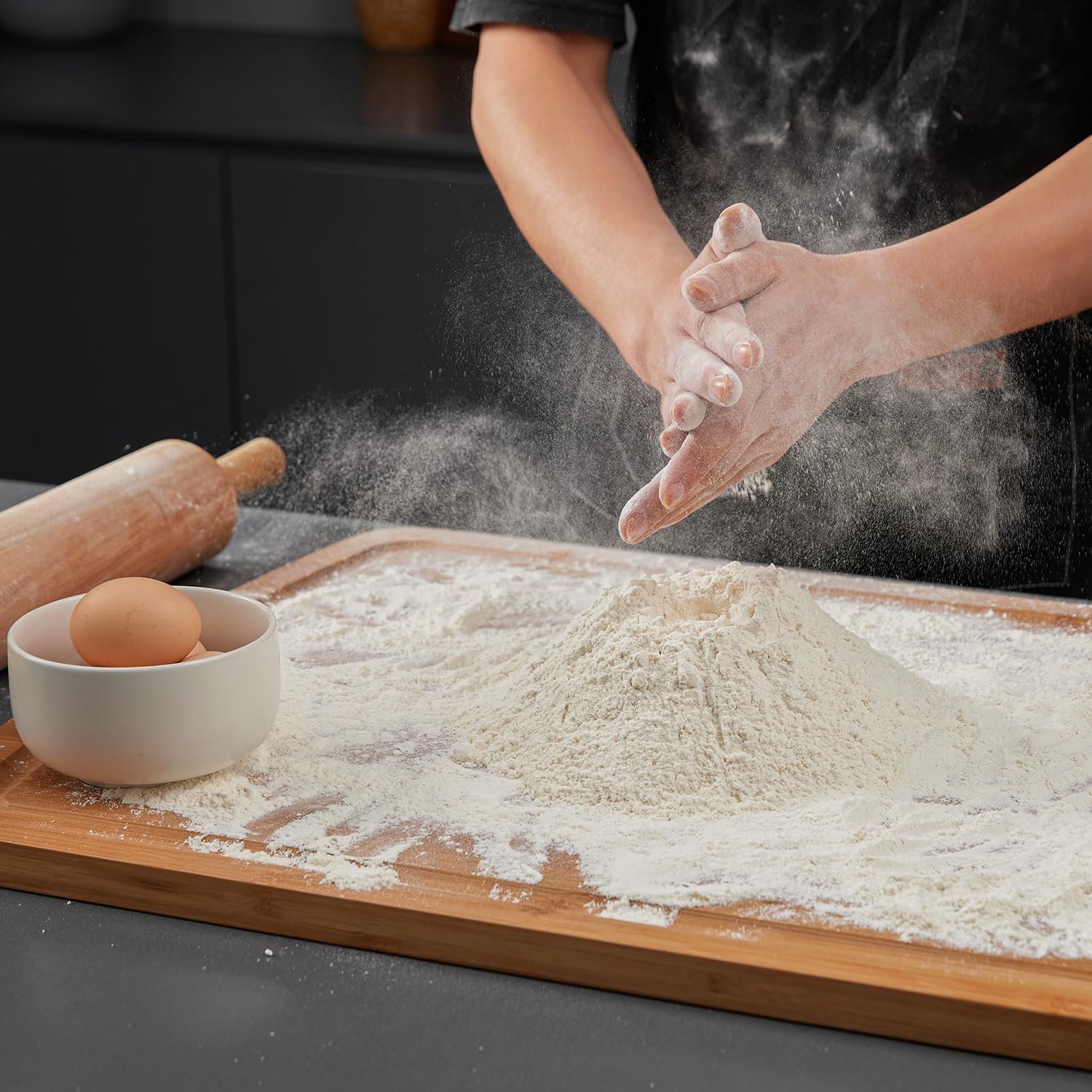 30 x 20 Inch Extra Large Bamboo Cutting Boards - BEZIA 3XL Stove Top Cover Chopping Board - Meat Cutting Board for BBQ - Turkey Carving Board - Extra Large Charcuterie Boards with Juice Groove