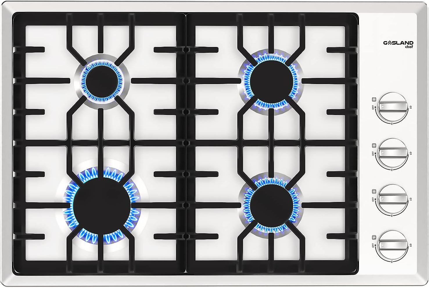 36 Inch Gas Cooktop, GASLAND Chef Built-in Gas Stovetop, 3.9 ft Cord Plug, 5 Italy Sabaf Burner, 41,300 BTU NG/LPG Convertible, Auto Electric Ignition, Thermocouple Protection 36 Inch Gas Cooktop, GASLAND Chef Built-in Gas Stovetop, 3.9 ft Cord Plug, 5 Italy Sabaf Burner, 41,300 BTU NG/LPG Convertible, Auto Electric Ignition, Thermocouple Protection