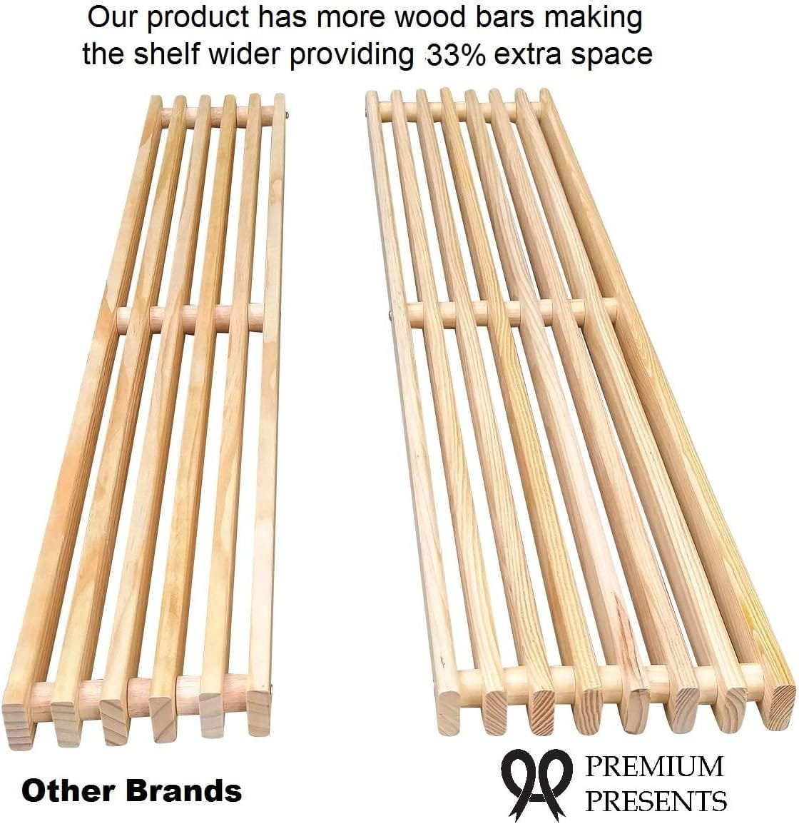 36 wooden wall mounted pot rack with 10 hooks. Wall rack. Pan rack. Hanging pot rack. Wood Pan Pot hanger. Hanging pot holder. Kitchen wall shelf. Kitchen pots pans organizer shelf 36x10 inch chrome