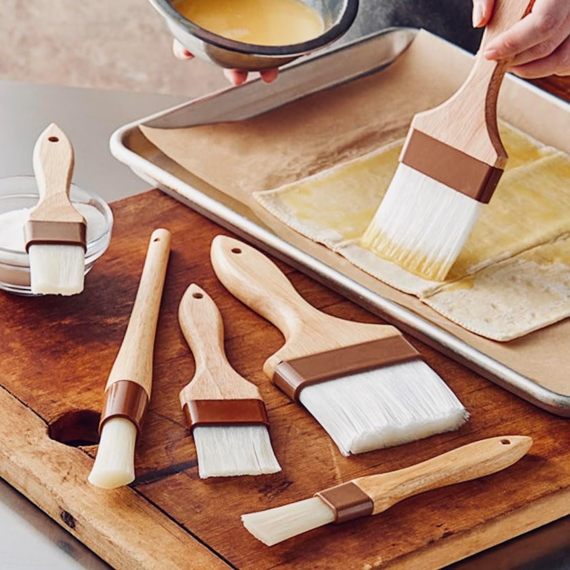 4-Inch Pastry Brush with Nylon Bristles and Lacquered Hardwood Handle, Basting BBQ Marinade Brush, Kitchen/Cooking Brushes 4-Inch Pastry Brush with Nylon Bristles and Lacquered Hardwood Handle, Basting BBQ Marinade Brush, Kitchen/Cooking Brushes