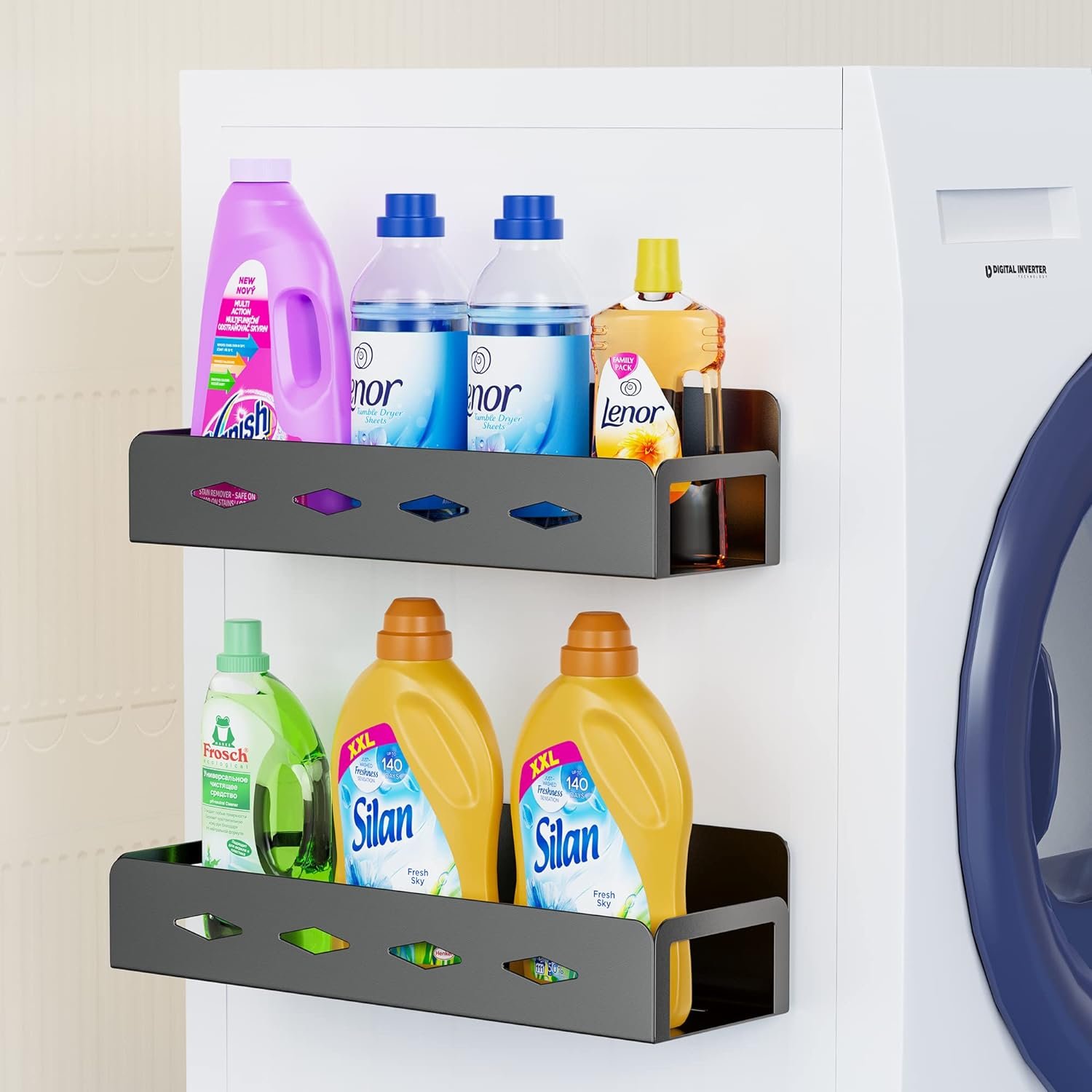 4 Pack 3MM Strong Magnetic Spice Rack for Refrigerator and Oven and Washing Machine,Metal Black 4 Pack 3MM Strong Magnetic Spice Rack for Refrigerator and Oven and Washing Machine,Metal Black