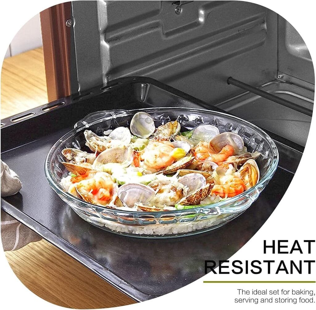 4 Packs Glass Pie Plates, MCIRCO Deep Pie Pans Set (7/8/9/10), Pie Baking Dishes with Handles for Baking and Serving, Clear