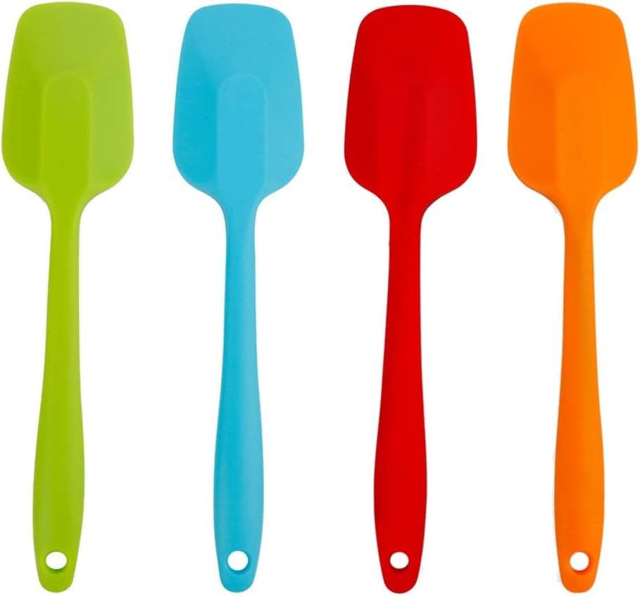 4-Piece Silicone Spatula Set 11inch Large Heat-Resistant Rubber Spatulas Baking Mixing Tool Non-Stick Flexible Seamless Spatulas with Stainless Steel Core 4-Piece Silicone Spatula Set 11inch Large Heat-Resistant Rubber Spatulas Baking Mixing Tool Non-Stick Flexible Seamless Spatulas with Stainless Steel Core
