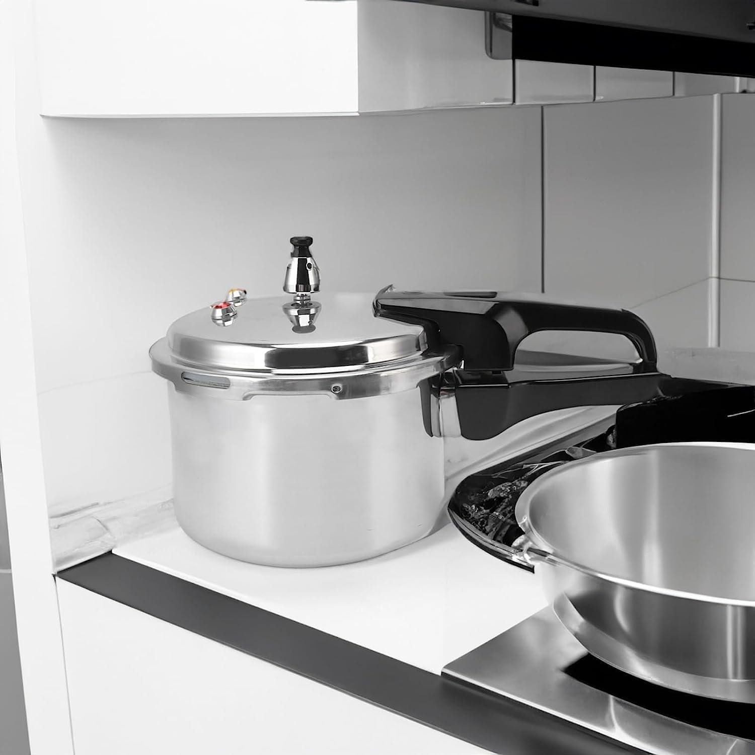 4 Quart Pressure Cooker, Household Pressure Cooker with Steaming Layer, Explosion Proof Cooking Pot for Gas Stove Electric Ceramic Stove, Suitable for 2-3 Person Use