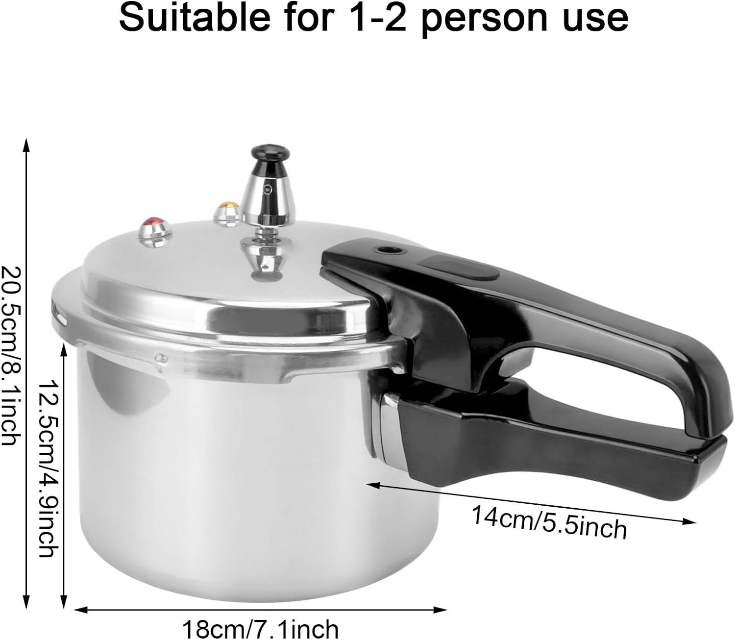 4 Quart Pressure Cooker, Household Pressure Cooker with Steaming Layer, Explosion Proof Cooking Pot for Gas Stove Electric Ceramic Stove, Suitable for 2-3 Person Use