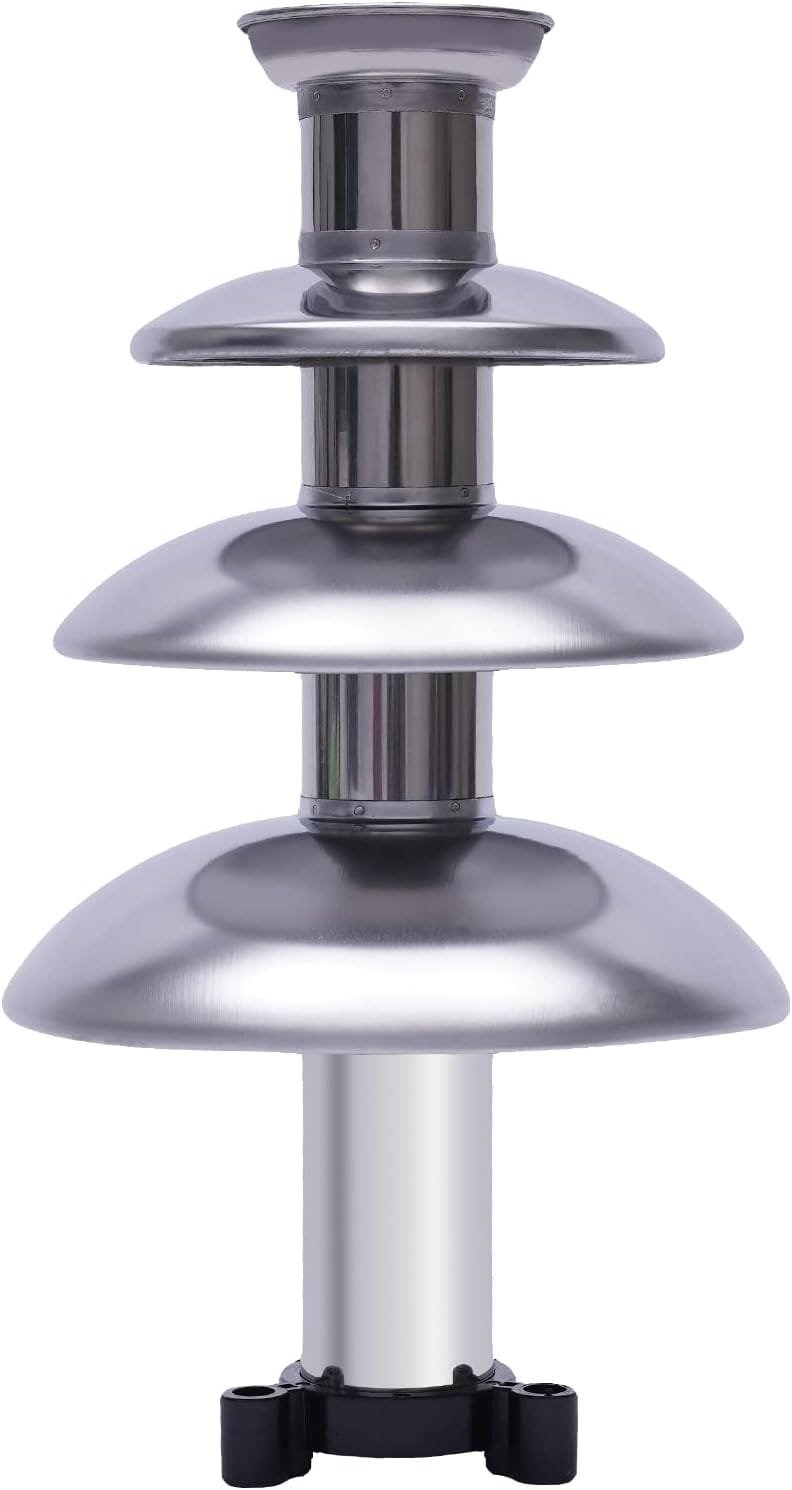 4-Tier Chocolate Fountain Machine for Parties and Weddings - Melting Chocolate, Cheese, and More - Durable 304 Stainless Steel Construction (110V)