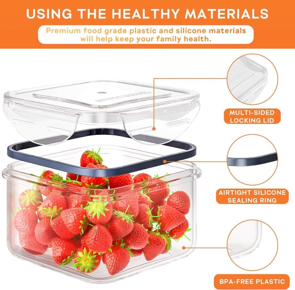 40 PCS Food Storage Containers with Lids Airtight (20 Containers  20 Lids), Plastic Storage Meal Prep Container-Stackable 100% Leakproof  BPA-Free Organization and Storage Sets, Lunch Containers 40 PCS Food Storage Containers with Lids Airtight (20 Containers  20 Lids), Plastic Storage Meal Prep Container-Stackable 100% Leakproof  BPA-Free Organization and Storage Sets, Lunch Containers