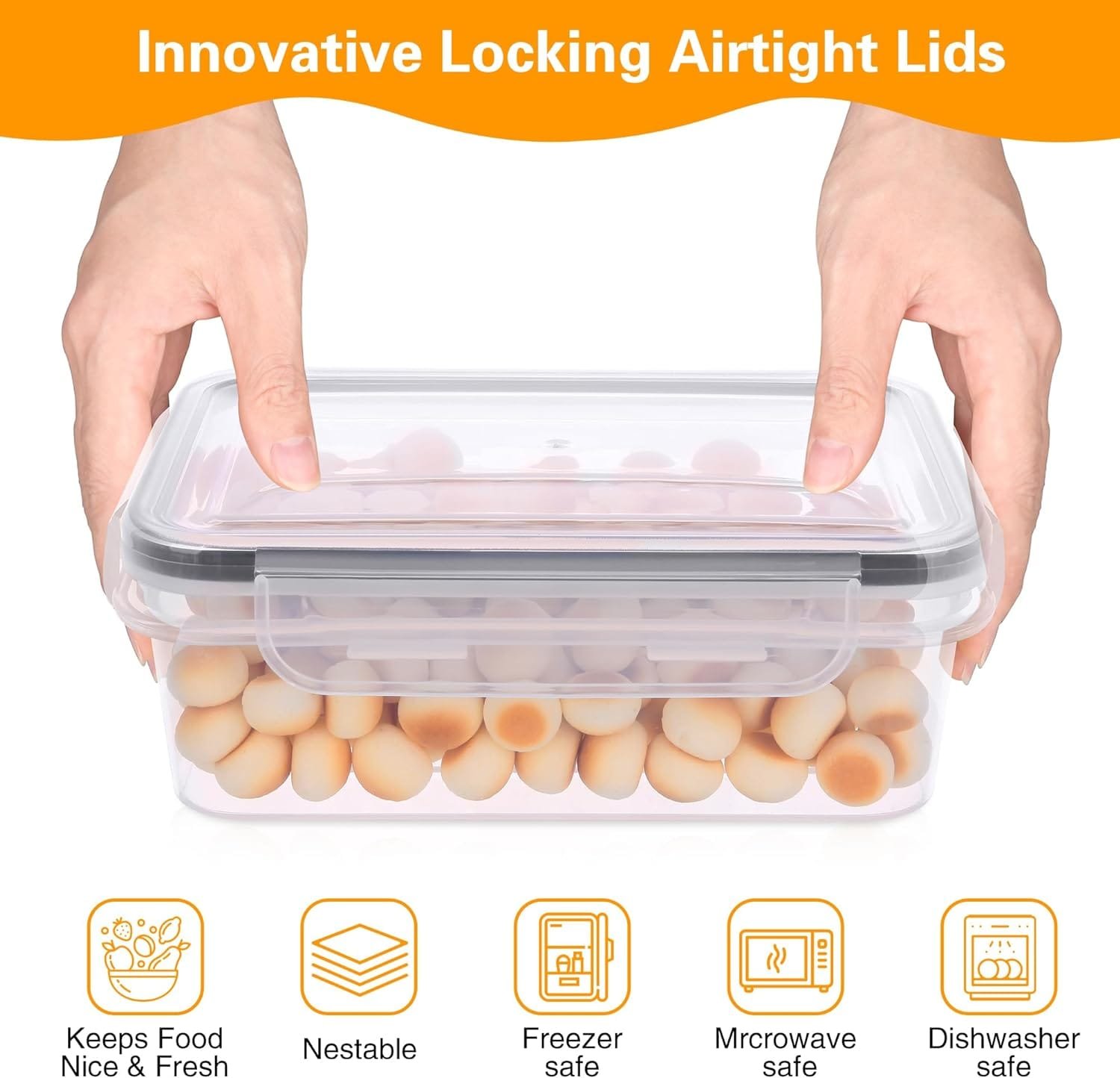 48Pcs Airtight Food Storage Containers with Lids (24 Containers 24 Lids),Reusable Plastic Food Containers for Kitchen Storage and Organization,Microwave and Dishwasher Safe 48Pcs Airtight Food Storage Containers with Lids (24 Containers 24 Lids),Reusable Plastic Food Containers for Kitchen Storage and Organization,Microwave and Dishwasher Safe