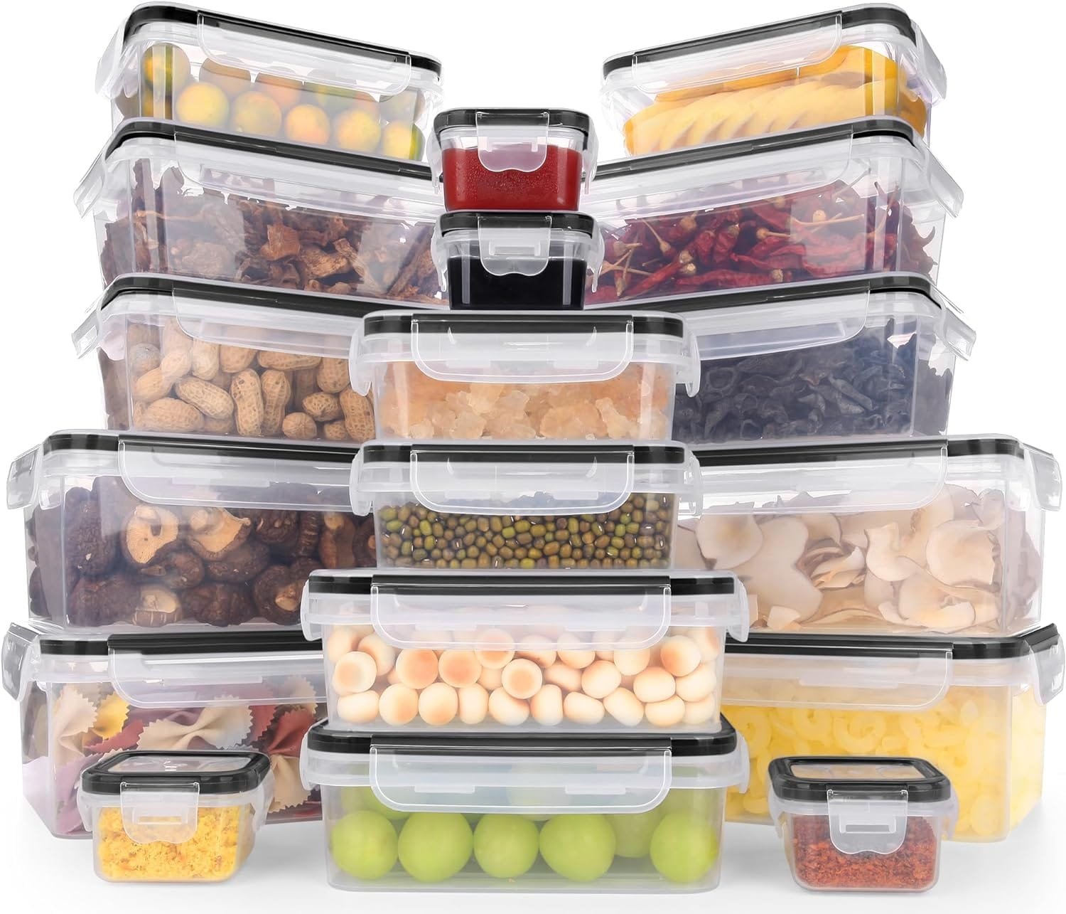 48Pcs Airtight Food Storage Containers with Lids (24 Containers 24 Lids),Reusable Plastic Food Containers for Kitchen Storage and Organization,Microwave and Dishwasher Safe 48Pcs Airtight Food Storage Containers with Lids (24 Containers 24 Lids),Reusable Plastic Food Containers for Kitchen Storage and Organization,Microwave and Dishwasher Safe