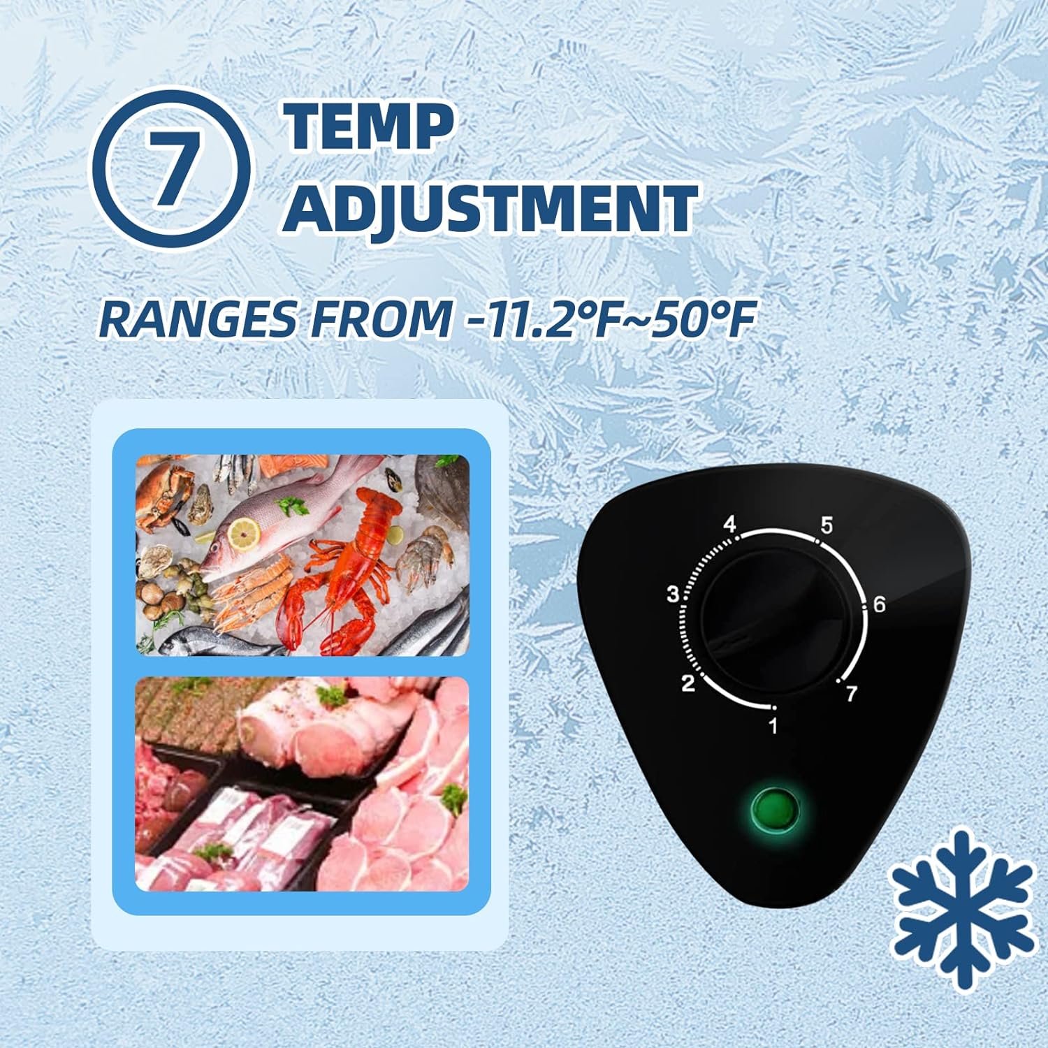 5.0 Cubic Feet Deep Chest Freezer Compact Freezers with Adjustable Thermostat Top Open Door Freezer Compressor Cooling with Rmovable Storage Basket for Home Kitchen Office and Bar (Black)