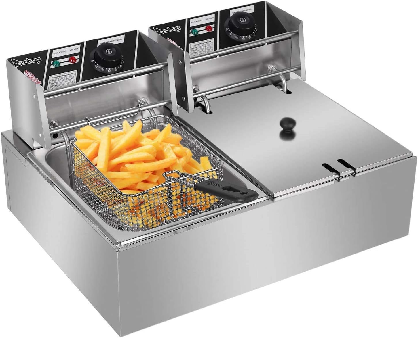 5000W Commercial Deep Fryer, 12L Electric Dual Tank Deep Fryer 5000W Commercial Deep Fryer, 12L Electric Dual Tank Deep Fryer