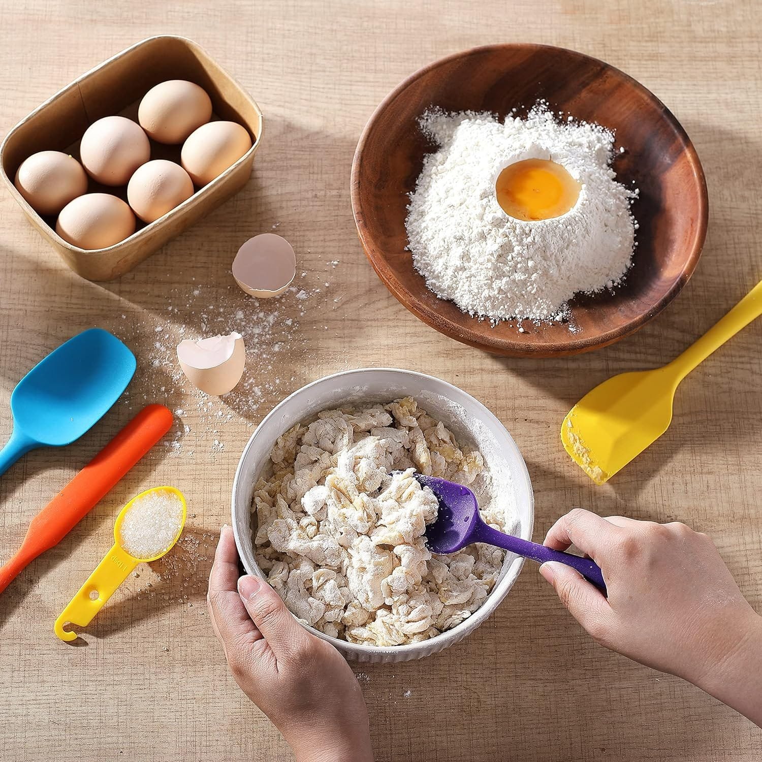 5PCS Silicone Rubber Spatula Set, VITUER Food Grade BPA-Free Spatulas for kitchen Use, Heat Resistant Spatula for Cooking  Baking, Dishwasher Safe 5PCS Silicone Rubber Spatula Set, VITUER Food Grade BPA-Free Spatulas for kitchen Use, Heat Resistant Spatula for Cooking  Baking, Dishwasher Safe