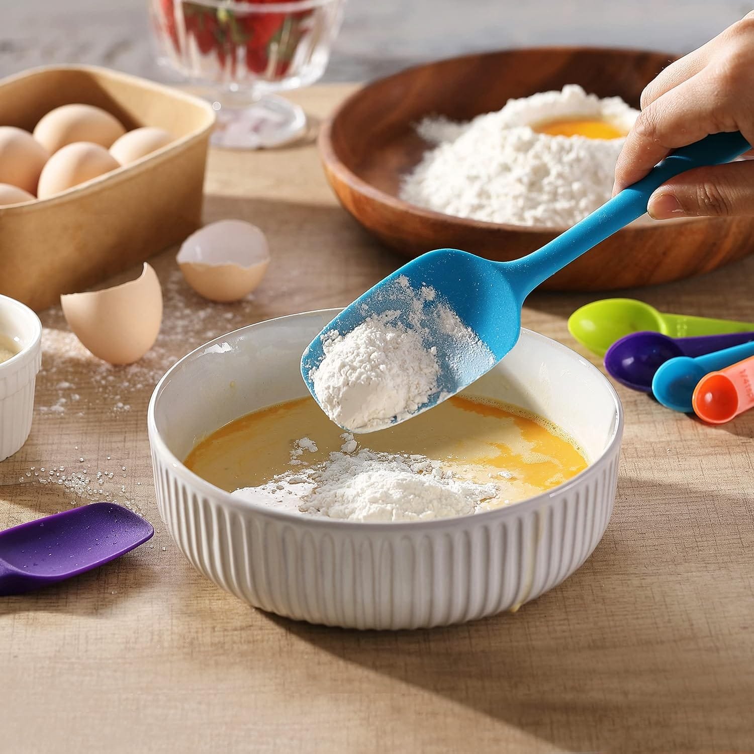 5PCS Silicone Rubber Spatula Set, VITUER Food Grade BPA-Free Spatulas for kitchen Use, Heat Resistant Spatula for Cooking  Baking, Dishwasher Safe 5PCS Silicone Rubber Spatula Set, VITUER Food Grade BPA-Free Spatulas for kitchen Use, Heat Resistant Spatula for Cooking  Baking, Dishwasher Safe