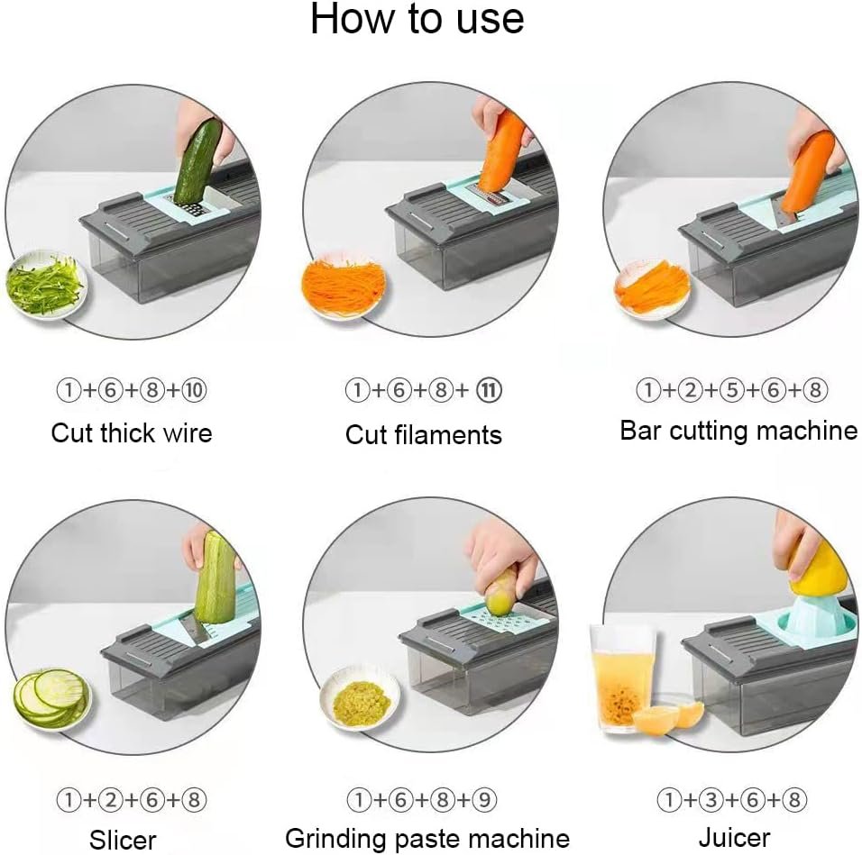 6 IN 1 Handheld Box Grater Onion Food Vegetable Chopper Slicer Potato Tomato Grater Multifunctional Spiralizer Grater Professional for Home Kitchen Safe Stainless Steel 6 IN 1 Handheld Box Grater Onion Food Vegetable Chopper Slicer Potato Tomato Grater Multifunctional Spiralizer Grater Professional for Home Kitchen Safe Stainless Steel