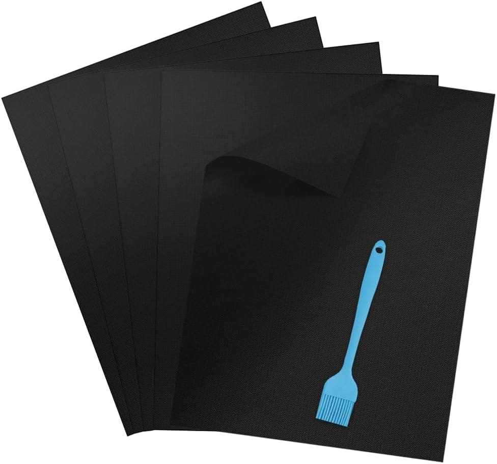 6 Sheets Silicone Baking Mats Non Stick Reusable,Oil Brush,Baking Mat Sheet Baking Tray Liner Set 30 * 40cm,Reusable Professional Quality,Nontoxic CookingMat,Reusable Non Stick Oven Liner