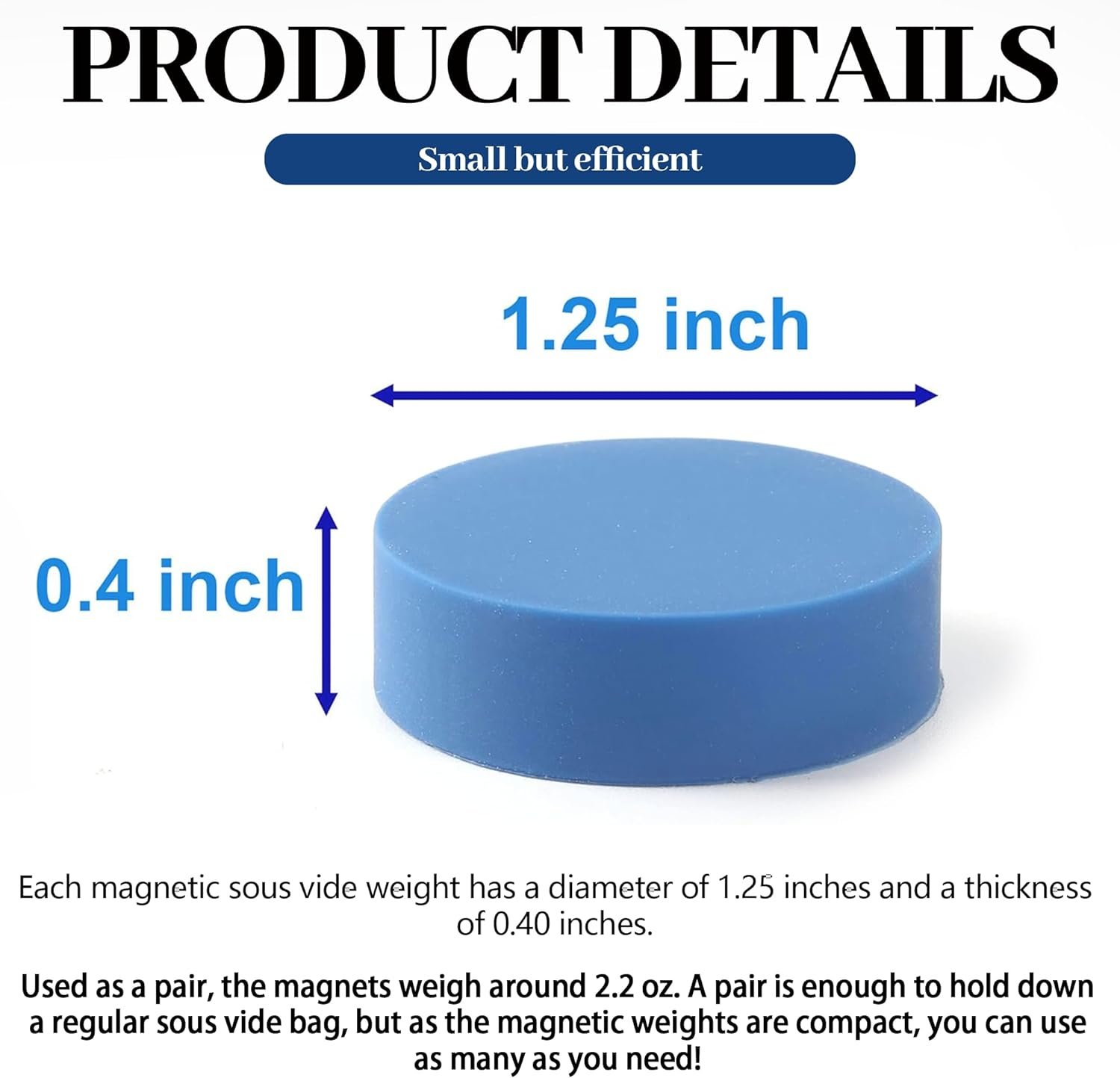 (8-Pack) Sous Vide Magnetical Weights Works on All Sous Vide Machines, Silicone-Coated Sous Vide Magnets