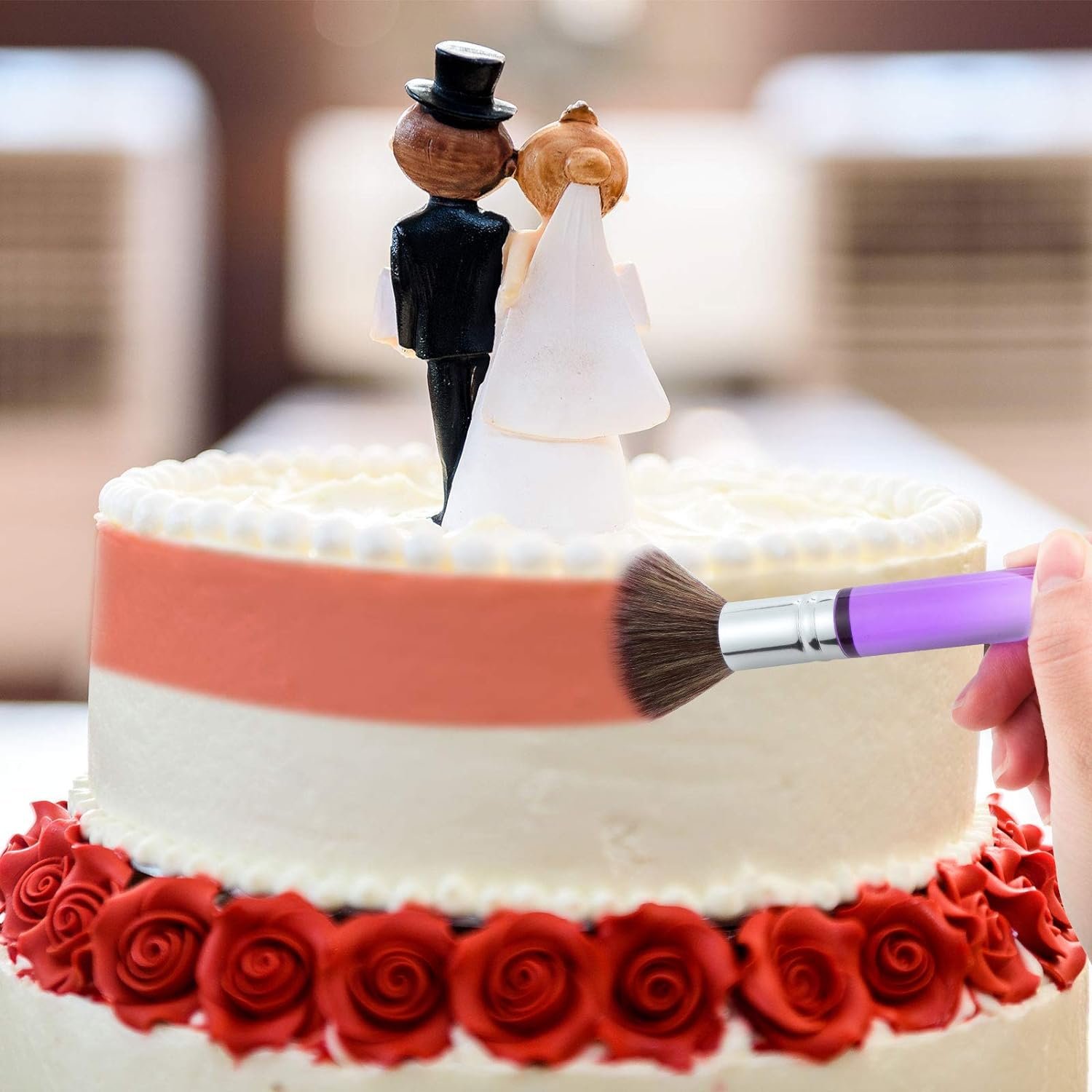 8 Pieces Cake Decorating Brushes Tools Set Cookie Decoration Brushes Fondant Gum Paste Decorating Tools Cake Cookie Brushes for DIY Cake Sugar Cookie Fondant Decoration Supplies