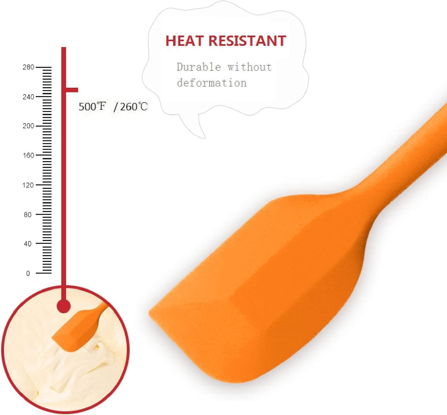 8 Pieces Silicone Spatulas, 8.5 inch Heat-Resistant Non-stick Rubber Spatulas with Stainless Steel Core for Cake Cream Cooking Gadget by COLOGO (8.5 inch)