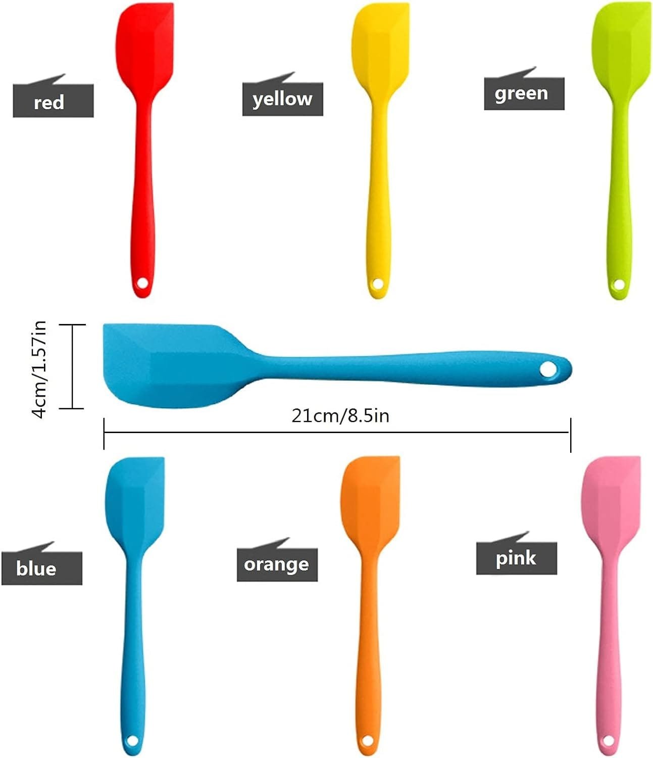 8 Pieces Silicone Spatulas, 8.5 inch Heat-Resistant Non-stick Rubber Spatulas with Stainless Steel Core for Cake Cream Cooking Gadget by COLOGO (8.5 inch)