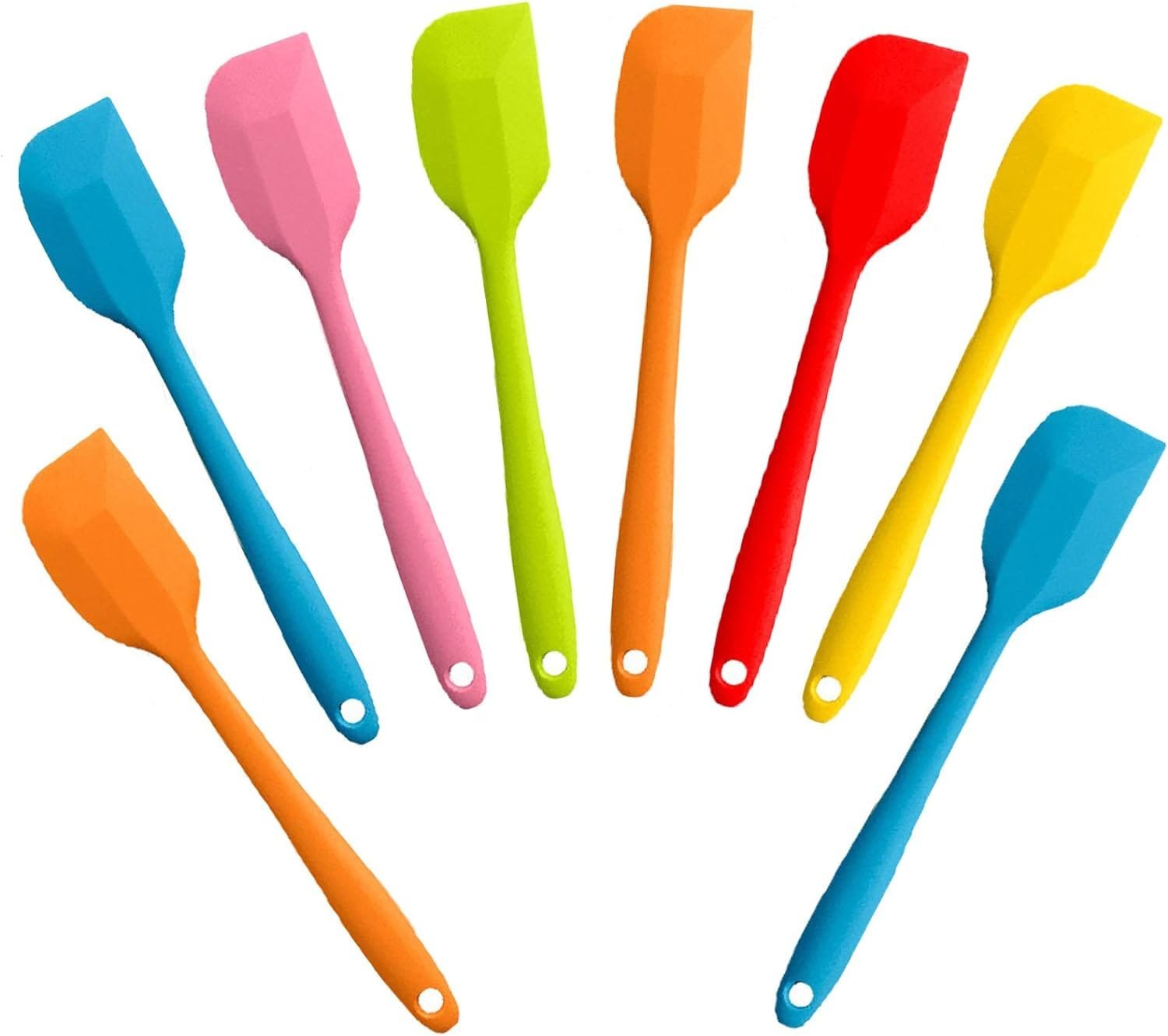 8 Pieces Silicone Spatulas, 8.5 inch Heat-Resistant Non-stick Rubber Spatulas with Stainless Steel Core for Cake Cream Cooking Gadget by COLOGO (8.5 inch)