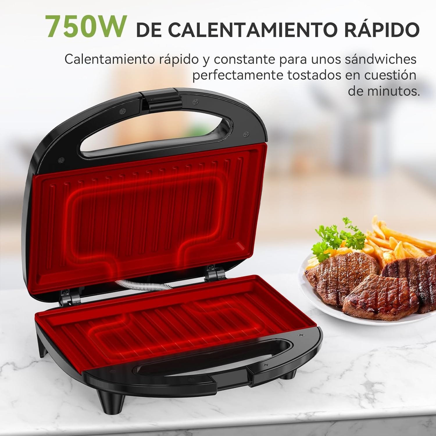 ABS07 Sandwich Maker, 2 Slice Grilled Cheese Maker with Non-stick Grill Plates, Indicator Lights, Cool Touch Handle, Easy to Clean and Store, 750 W ABS07 Sandwich Maker, 2 Slice Grilled Cheese Maker with Non-stick Grill Plates, Indicator Lights, Cool Touch Handle, Easy to Clean and Store, 750 W