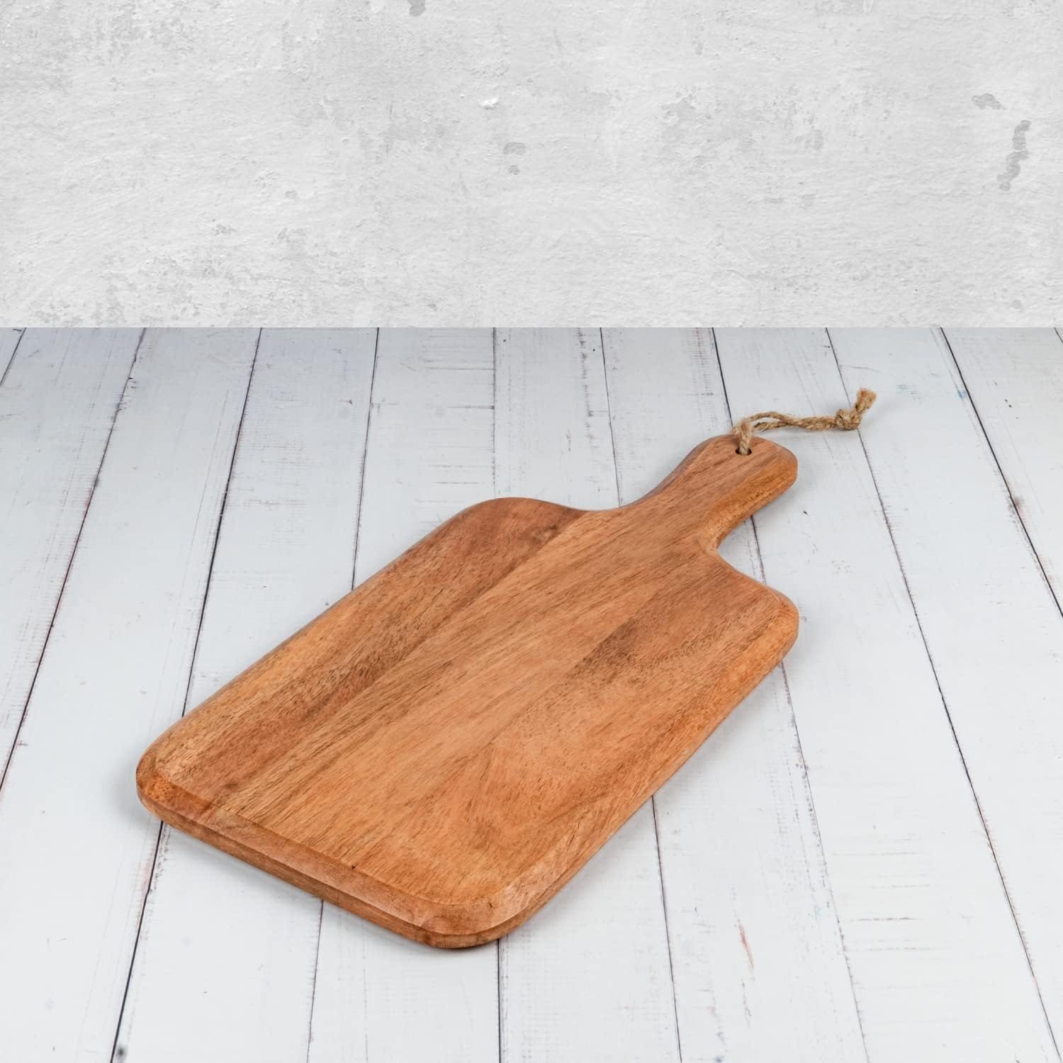 Acacia Wood Cutting Board, for Meat, Cheese, Bread, Vegetables  Fruits, with Grip Handle (15 x 7)
