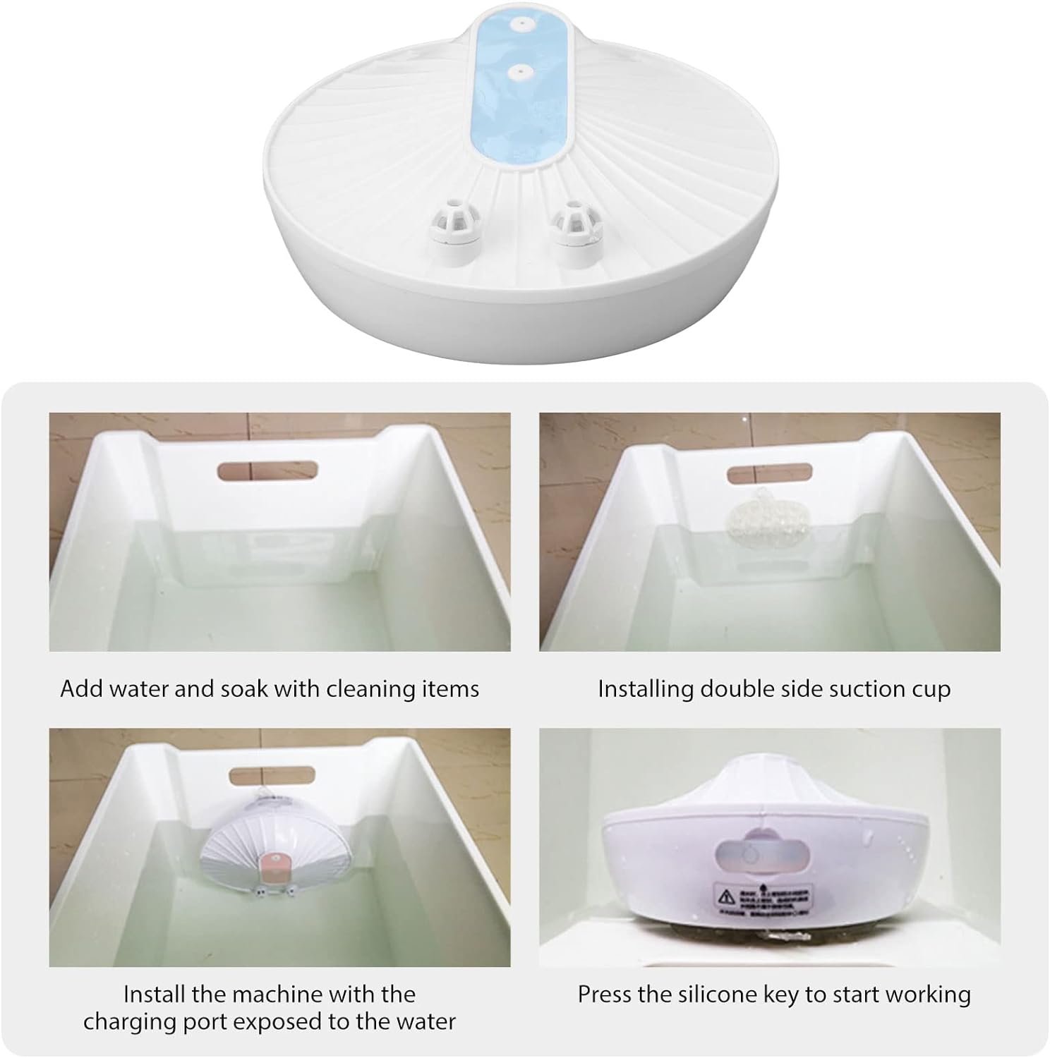 Acouto Mini Dishwasher, USB Charging Bubble Fruit Vegetable Dish Washer Built in Battery for Household Dorms Apartments