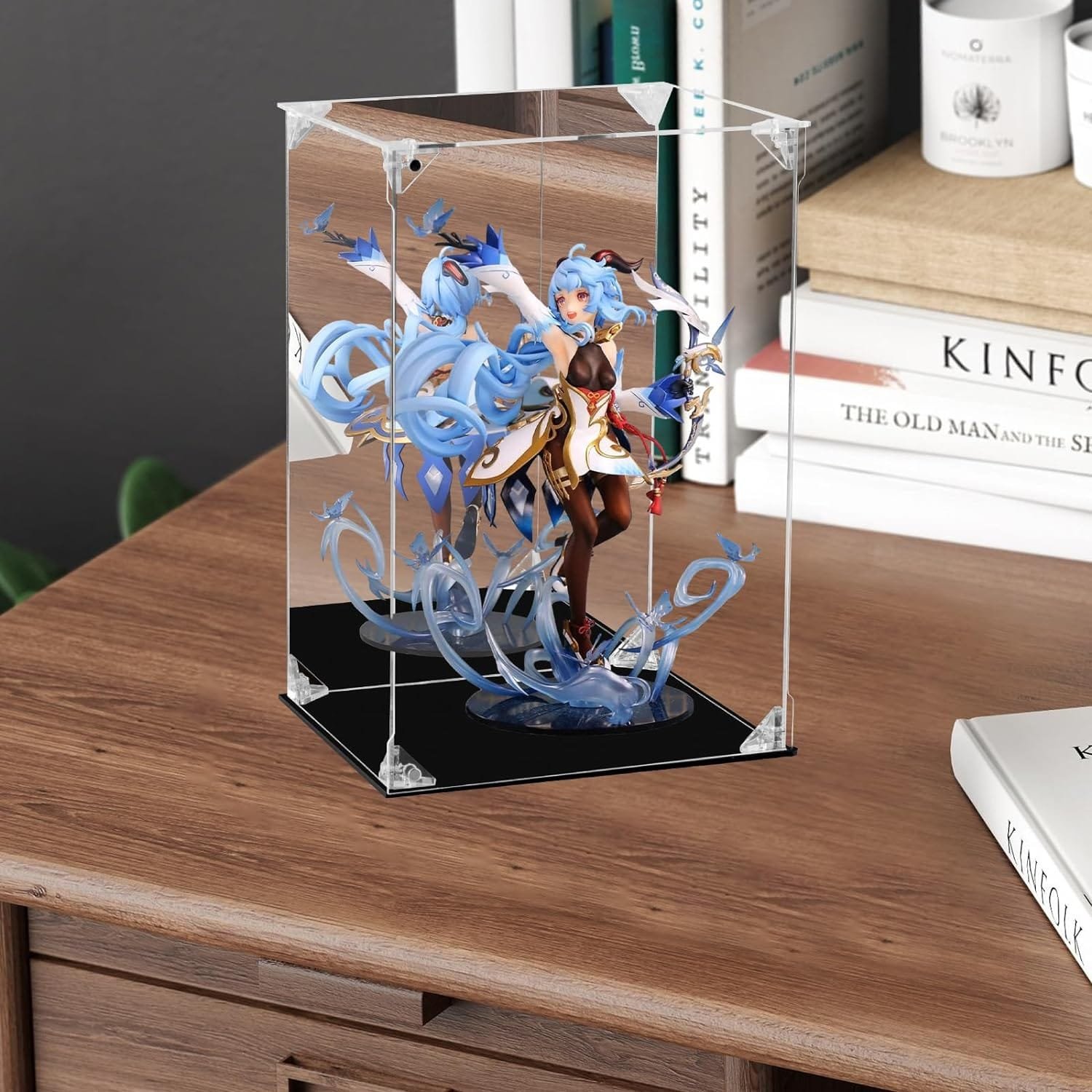 Acrylic Display Case Clear Action Figure Display Case with Mirrored Back, Dustproof Protection Display Box Alternative Glass Case for Collectibles Figures Models Doll Toys (6x6x10 inch; 15x15x25 cm)