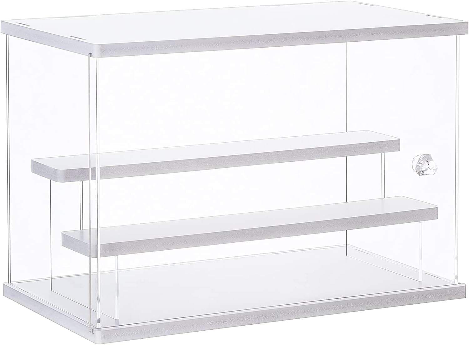 Acrylic Display Case Clear Display Storage Box Countertop Cube for Collectibles, Action Figures, Miniature Figurines Dustproof Protection Storage Organizing (White, 12.4x7x8.6in) Acrylic Display Case Clear Display Storage Box Countertop Cube for Collectibles, Action Figures, Miniature Figurines Dustproof Protection Storage Organizing (White, 12.4x7x8.6in)
