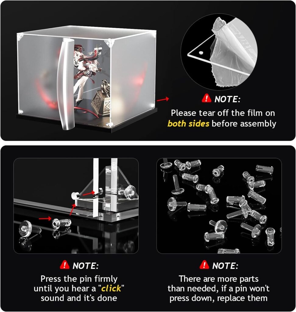 Acrylic Display Case for Collectibles Assemble Clear Acrylic Display Box for Lego Alternative Glass Case for Display Figures Doll Toys Home Storage(12x8x8 inch, 30x20x20 cm)