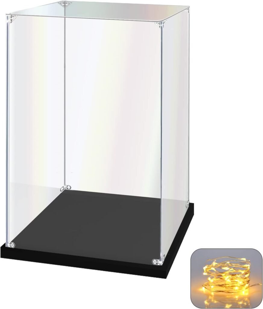 Acrylic Display Case for Collectibles Assemble Clear Acrylic Display Box for Lego Alternative Glass Case for Display Figures Doll Toys Home Storage(12x8x8 inch, 30x20x20 cm)