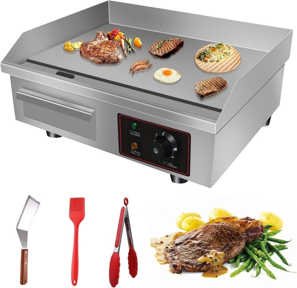 Aliyaduo 110V 3000W 22 Commercial Electric Countertop Griddle Flat Top Grill Hot Plate BBQ,Adjustable Thermostatic Control,Stainless Steel Restaurant Grill for Kitchen Aliyaduo 110V 3000W 22 Commercial Electric Countertop Griddle Flat Top Grill Hot Plate BBQ,Adjustable Thermostatic Control,Stainless Steel Restaurant Grill for Kitchen